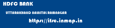 HDFC BANK  UTTARAKHAND NAINITAL RAMNAGAR   ifsc code